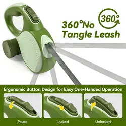 3M 5M Automatic Dog Leash With LED Light Retractable Pet Leashes With Poop Bag Holder Multi-functional Pet Lead For Big Dog