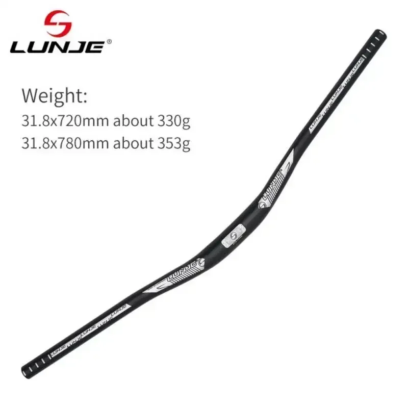 LUNJE Bike Handlebar Aluminum Alloy 31.8MM Mountain Bike Swallow Handle Horizontal Off-road 720/780MM Downhill Handlebar Parts