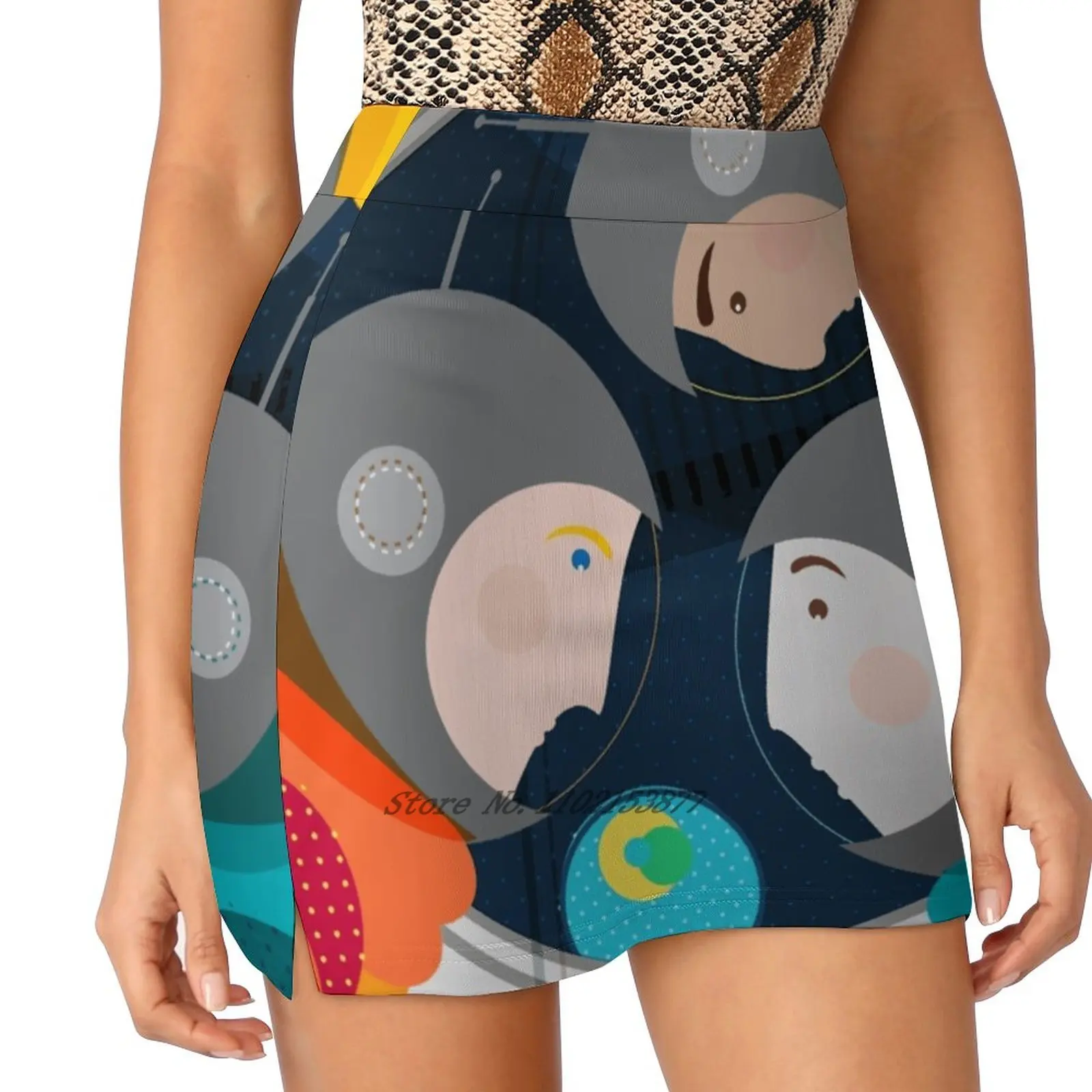 Astronauts In Space Women's Fashion Sporting Skirt With Pockets Tennis Golf Running Skirts Astronaut Space Spaceship Space Men