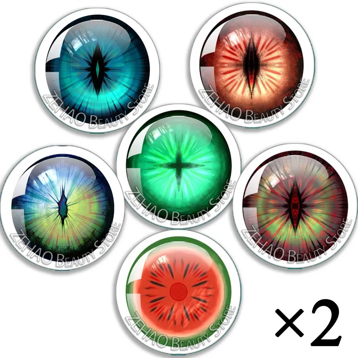 12pcs Different Eyes10MM-40MM Round Blyth BJD Doll Glass Eye Chips Cabochon Handmade Drop Glue Eye Pupil Girl Toy DIY JD008