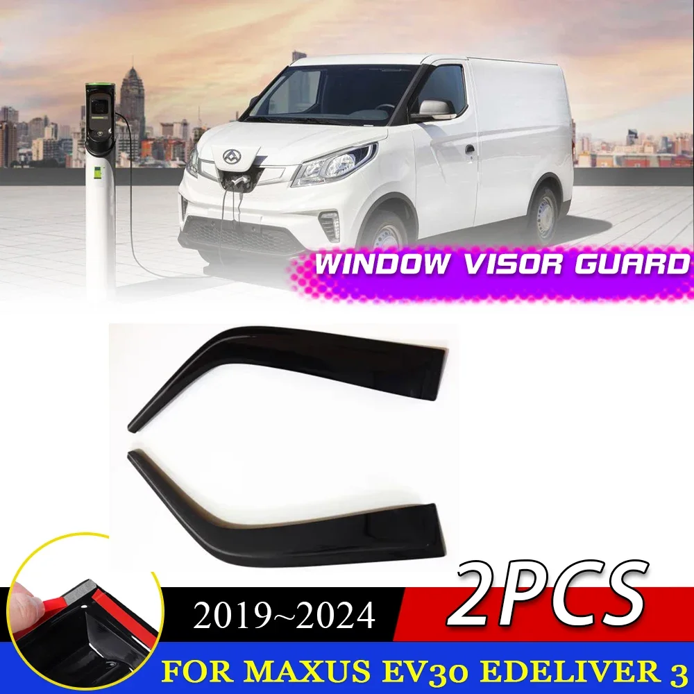 

Car Windows Visor for LDV Maxus EV30 eDeliver 3 EV30L 2019~2024 Door Wind Sun Rain Eyebrow Smoke Deflector Sticker Accessories