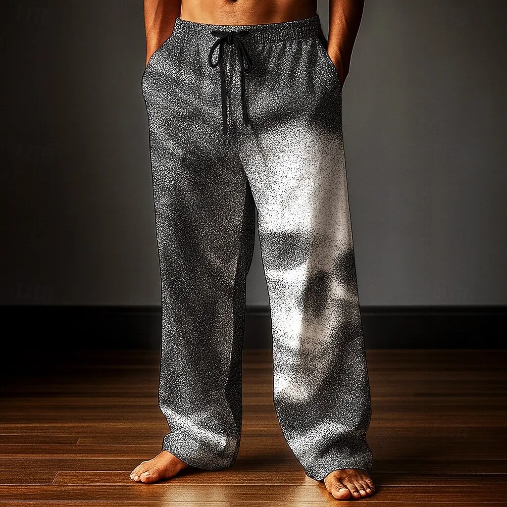 Halloween Men's Skull Halloween Costumes Trousers Baggy Pants Casual Pants Mid Waist Elastic Drawstring Waist Pants Streetwear
