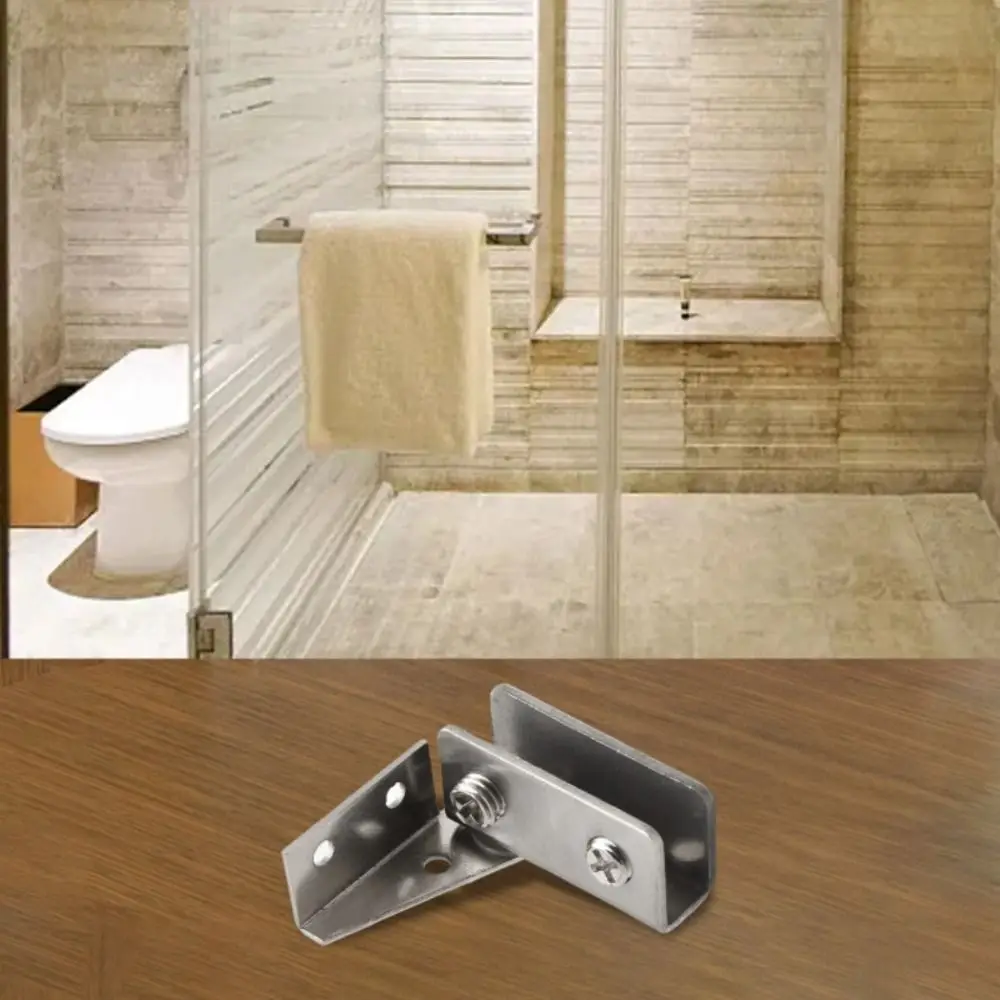 Non-perforated Glass Door Hinge Stainless Steel Without Drilling Cabinet Glass Hinge High Quality Magnetic Display Cabinet Hinge
