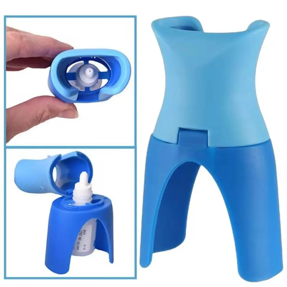 New Plastic Eye Drop Applicator Blue Portable Effective Aid Healthy Sanitary Bottle Holder Tool Unisex