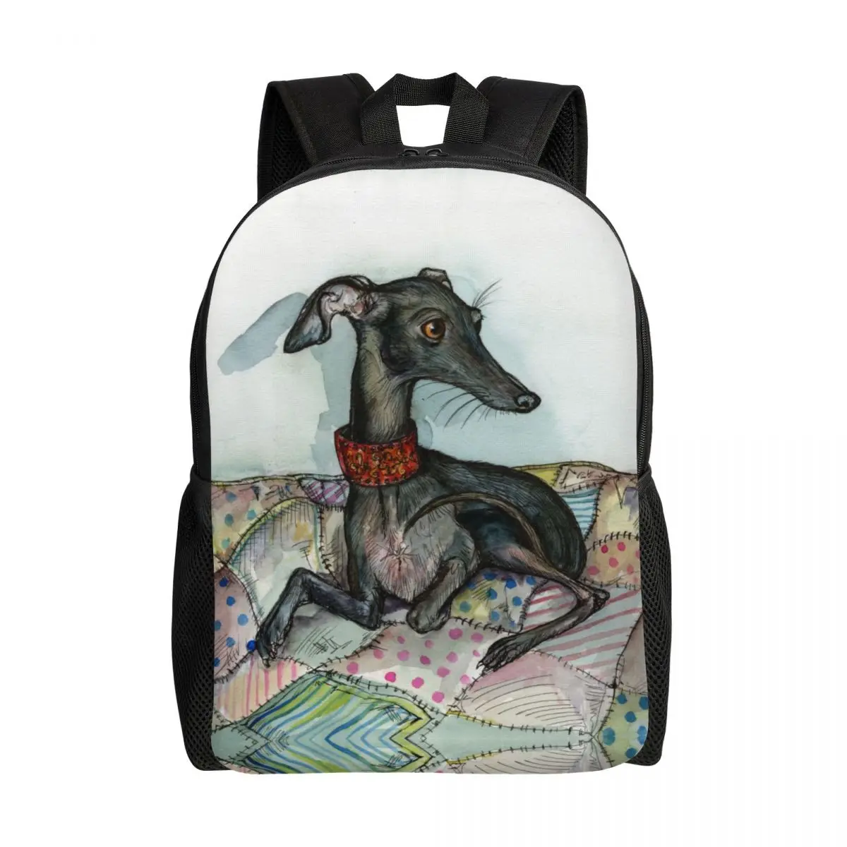 

Greyhound Whippet Dog Backpack for Women Men Waterproof School College Bag Printing Bookbag
