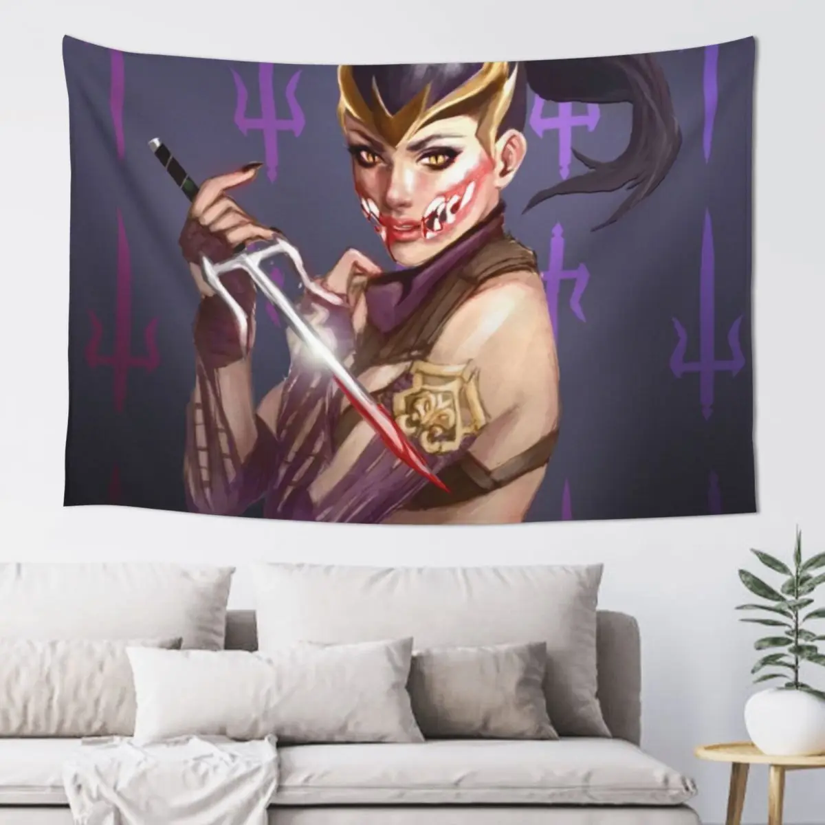 Mileena Mortal Kombat Tapestry Wallpaper Bedroom Home Decorations Aesthetic Aesthetic Room Decoration Tapestry