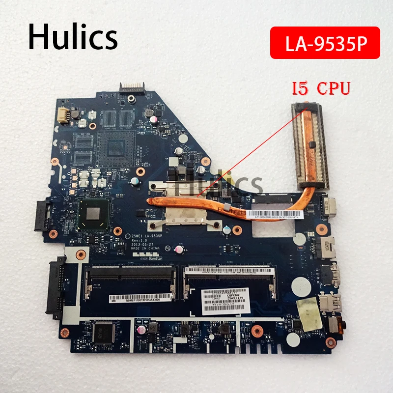 

Материнская плата для ноутбука Hulics, б/у, для ACER LA-9535P E1-570, I5, CPU, DDR3