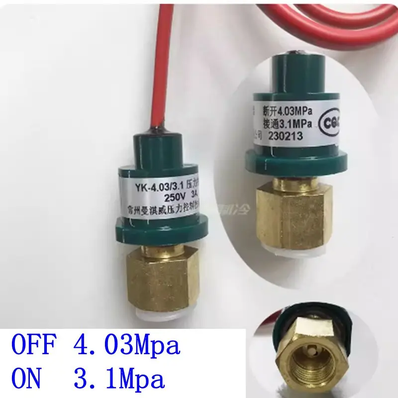 

OFF 4.03Mpa ON 3.1Mpa For Air Conditioner Refrigeration parts 2 Terminals/Wire Pressure Control Switch