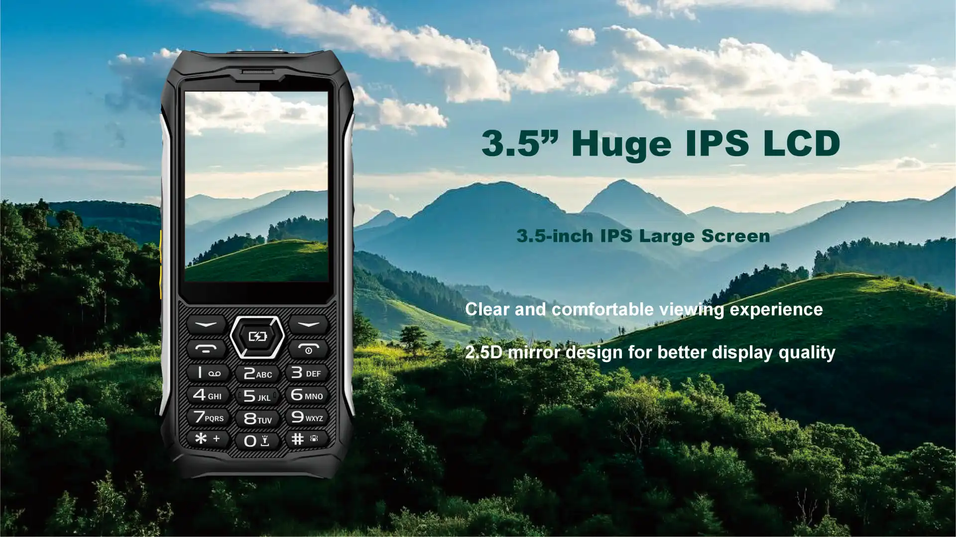 EAOR 336-4G Slim Rugged Phone IP68 Real Three-Proof Feature Phone Big Battery Dual SIM Keypad Phones with Glare Torch Telephone