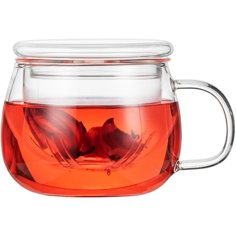 GIANXI 350ML Transparent Glass Cup With Handle Household Coffee Cup School Living Room Flower Tea Cup Kitchen Bar Supplies