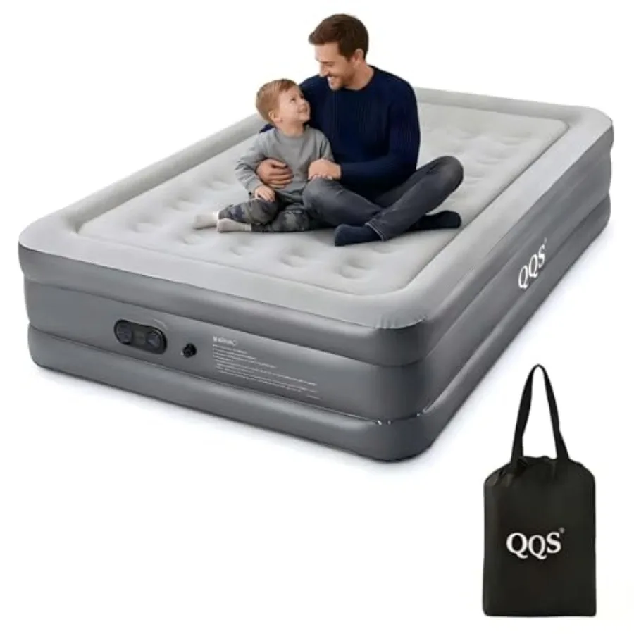 

Air Mattress with Built-in Pump, 1'' Raised Inflatable Bed, 660lb Heavy Duty Support Blow Up Mattress with Bag for Guest, Home
