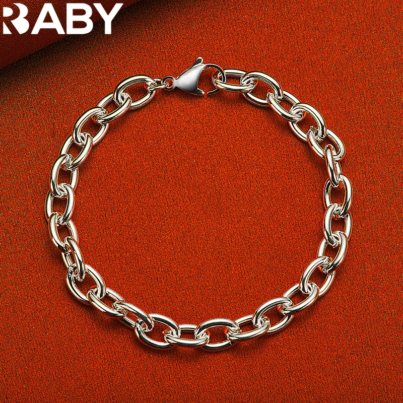 URBABY 925 Sterling Silver Lobster Clasps Chain Bracelets For Woman Men Wedding Banquet Party Gift Fashion Jewelry Wholesale