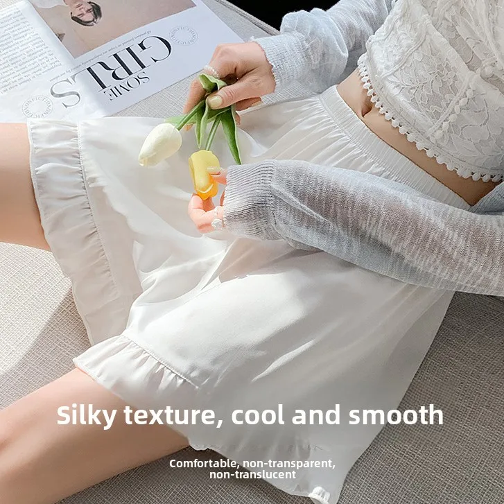 Women's Summer Thin  Safety Pants Non-Roll Bottoming Pants Home Wear Short Shorts
