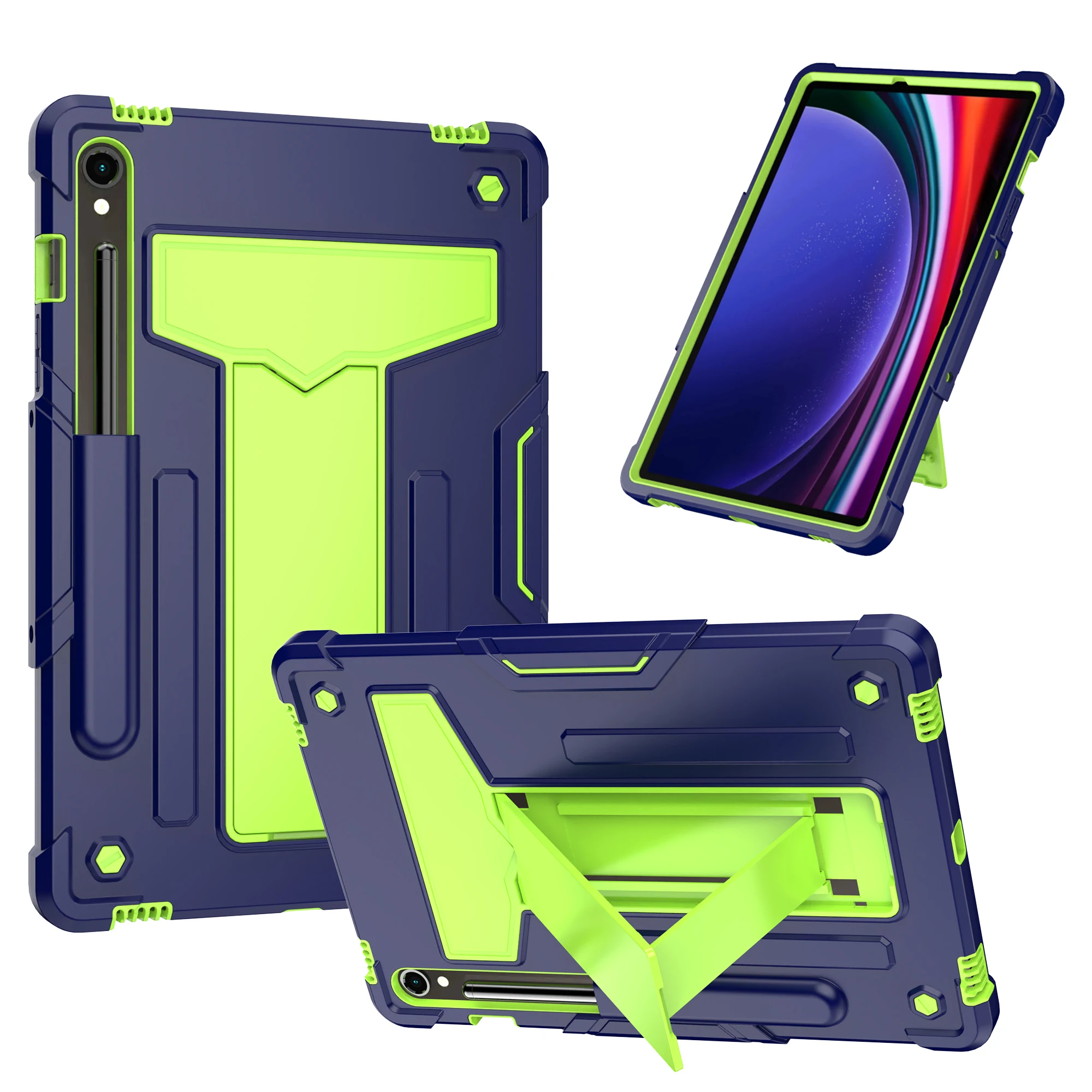Practical tablet case for Samsung S10/F10FE/S9/S9FE  11 inch,T-shape bracket,precise hole position,3-layer Shockproof Design