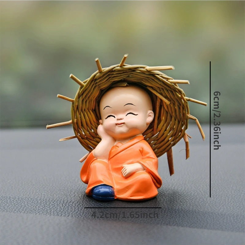 4pcs/set Lovely Small Kungfu Monks Maitreya Buddha Resin Handicrafts Monk Decoration of Ornaments