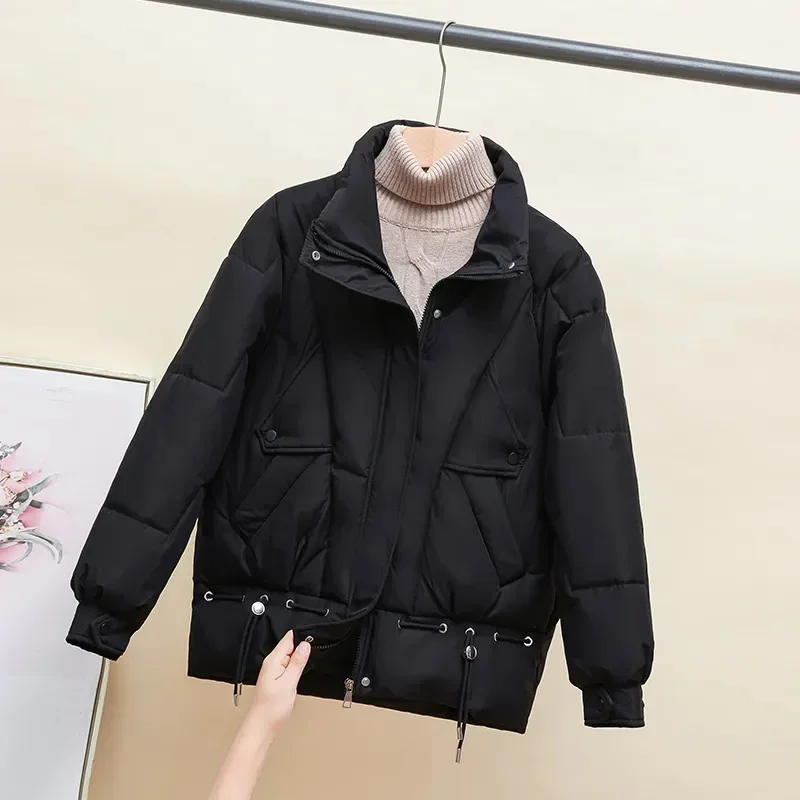 Pop Down Cotton-Padded Jacket Female New Short Cotton-Padded Jacket Thickened Collar Bread Winter Coat Tide