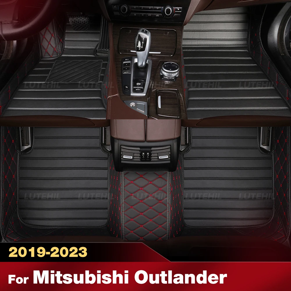 

For Mitsubishi Outlander 5/7-Seat 2019-2023 All Weather Car Floor Mats Leather Floor Liners Full Set Interior Accessories