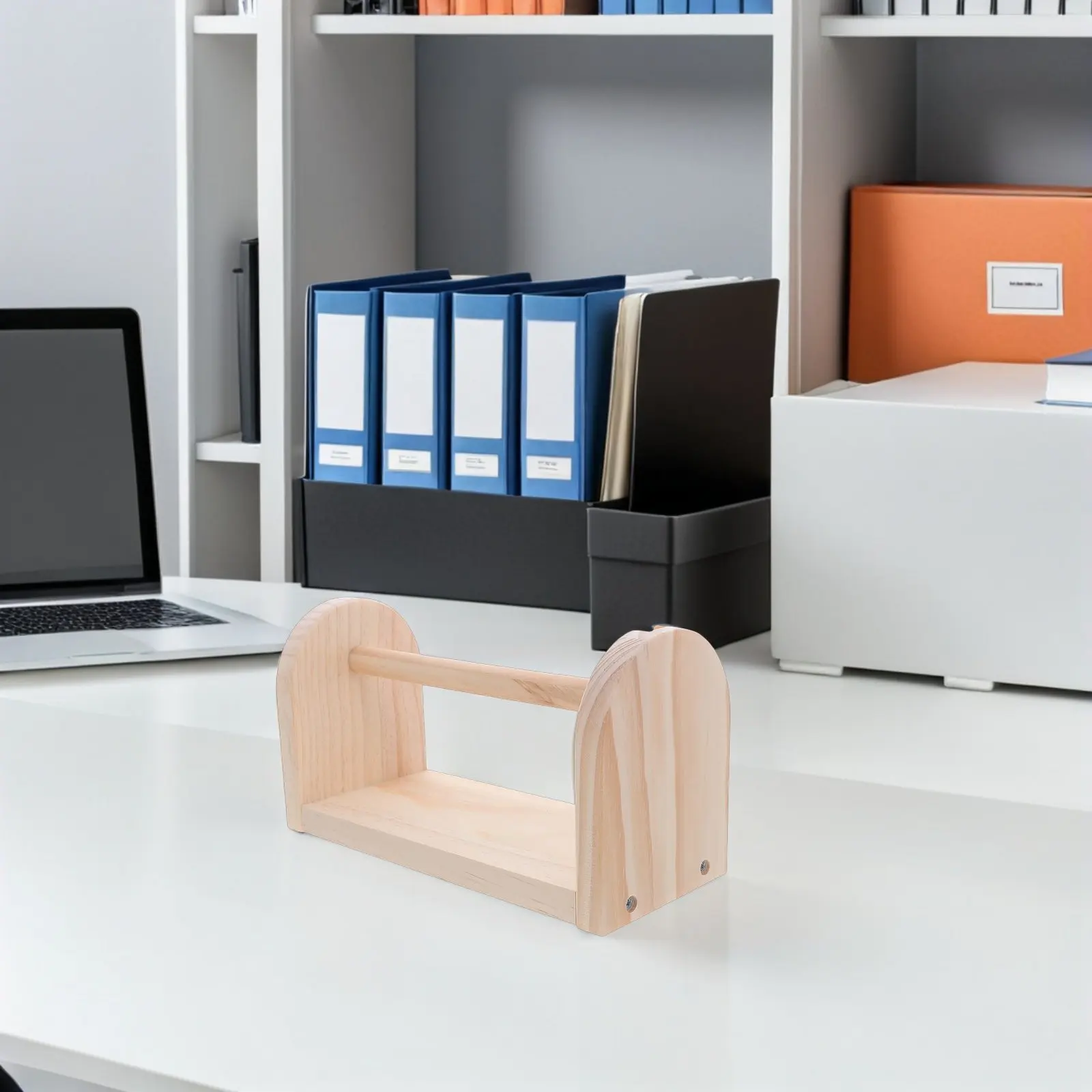 

Настольный органайзер для скотчей и лент - деревянная подставка для тейпов с большой вместимостью для аккуратной организации рабочего пространства