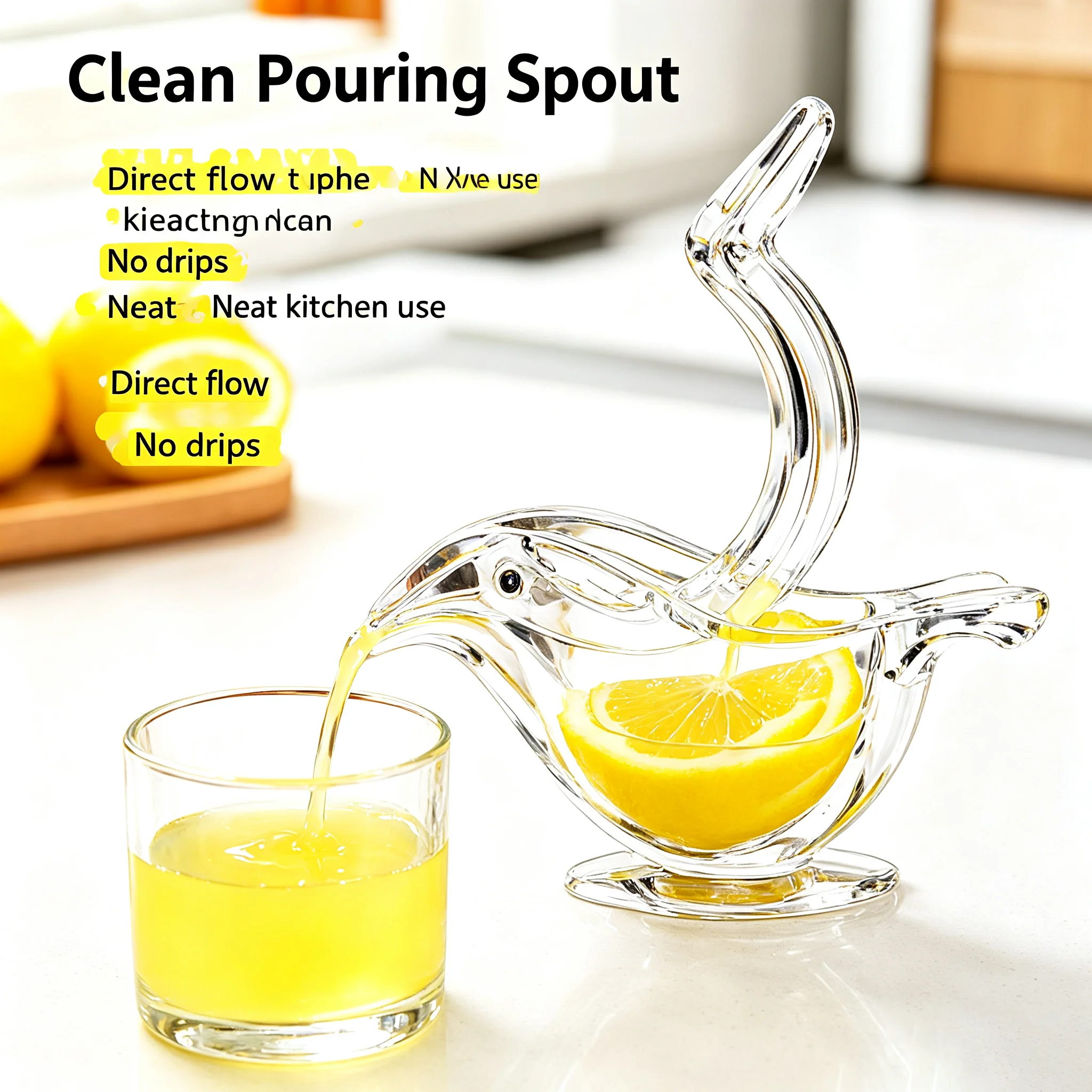 Bird Lemon Squeezer Clear Acrylic Bird Shape For Kitchen Manual Juice Press No Drips
