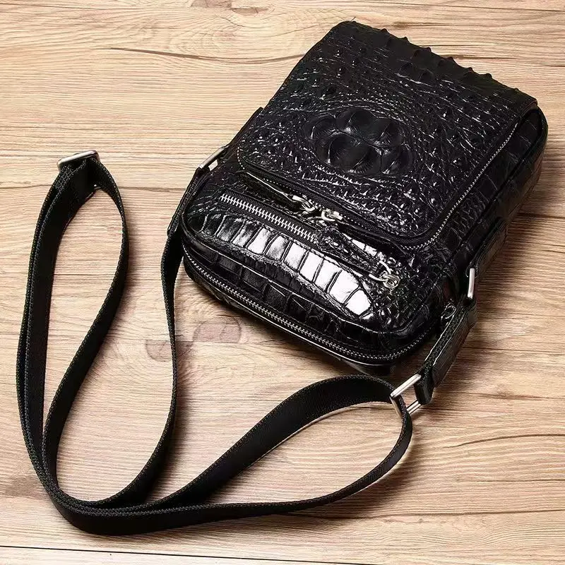 

2026 New Luxury Men's Handbags Alligator Cow Genuine Leather Male Shoulder Bag Fashion Crossbody Bag Boy Brand Messenger Bags