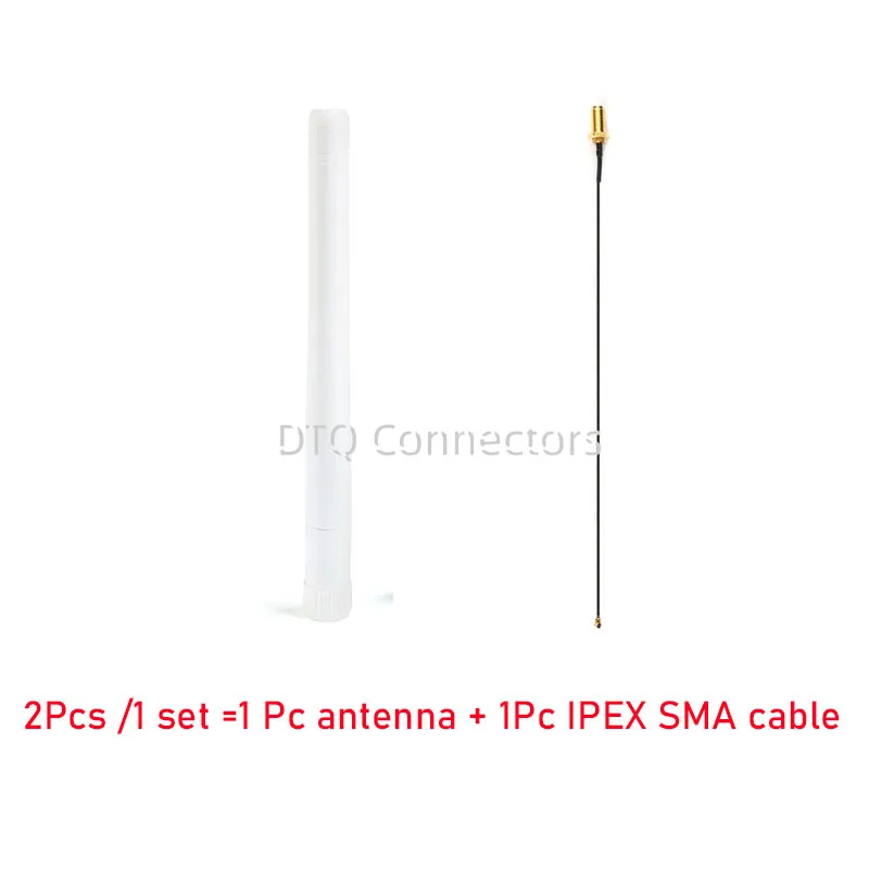 2 sztuki/1 zestaw 2.4GHz antena WiFi 3dbi 6dbi SMA Pins + IPEX do SMA Hole kabel Adapter U.FL 5/8/10/15/20 CM czarny biały dla PCI nowy