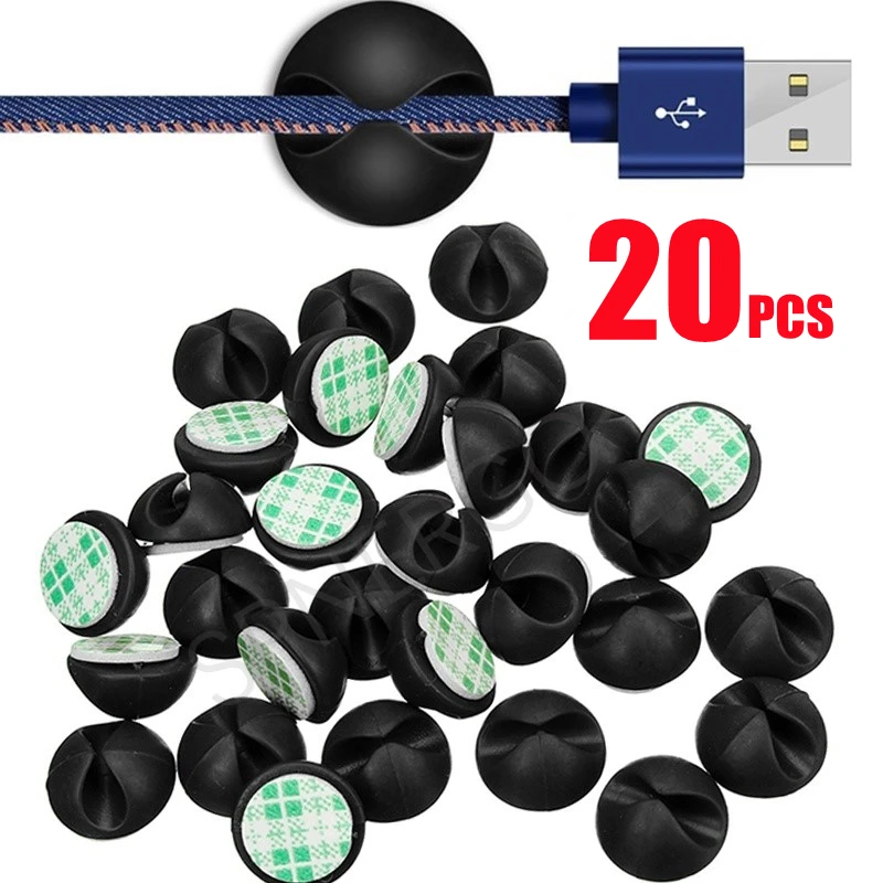 Car Data Cord Cable Mount Wires Fixing Clips Office Desk Wall USB Wire Cable Line Fastener Clip Earphone Mouse Cord Organizer