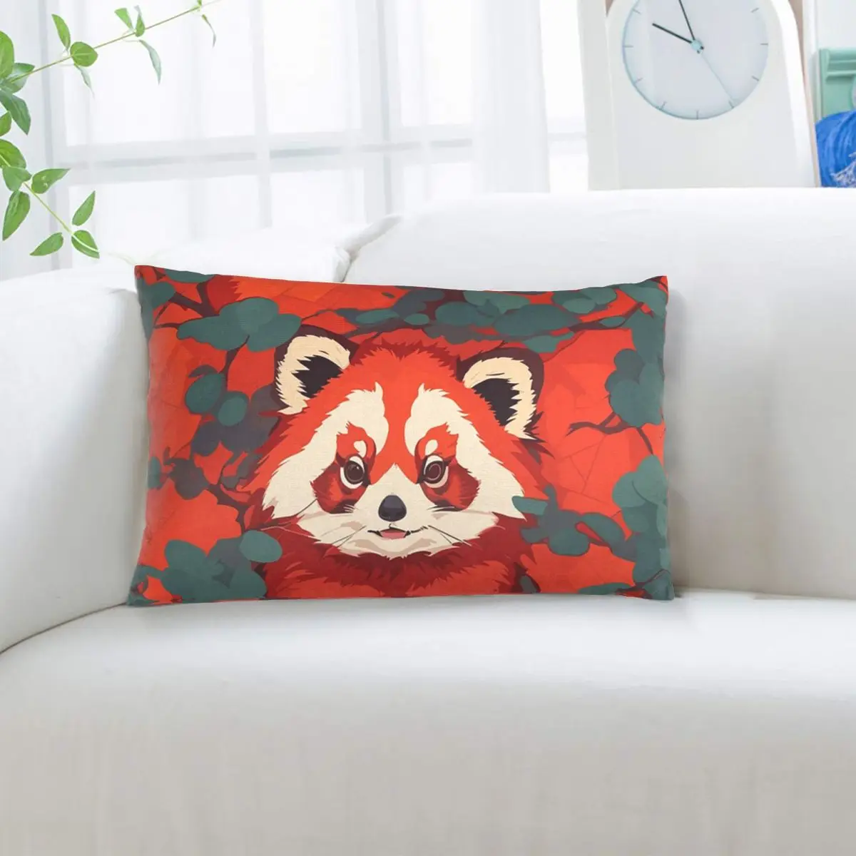 Red Panda Rectangle Pillowcase Cushion Cover Decorative Bedroom Bed Home Comfort Throw Pillow