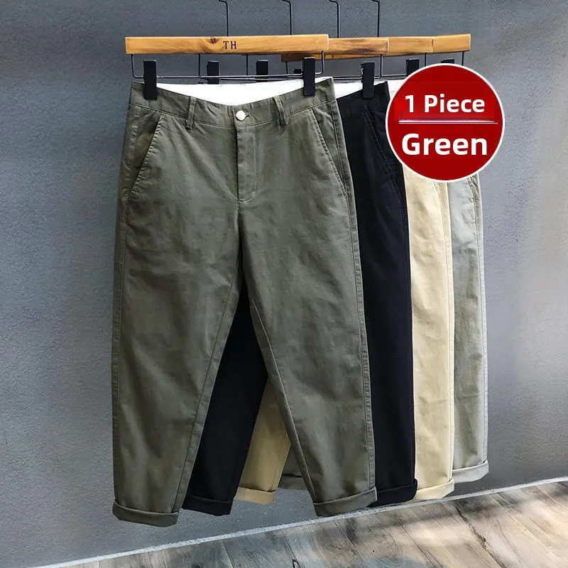 

Мужские прямые рабочие брюки из чистого хлопка, весенне-осенние повседневные брюки, молодежные длинные брюки Energy Sle ket с деталями