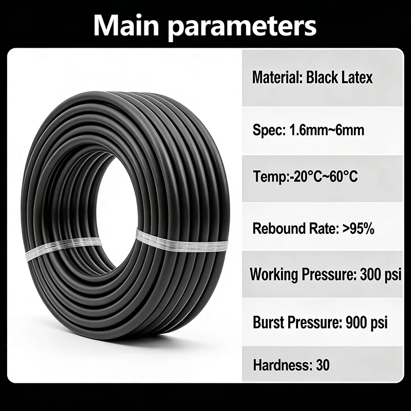1-5M Natural Latex Rubber Tube High Elastic ID1.5-6mm OD3.2-13mm Slingshot Speargun Elastic Band Fitness Stretching Rubber Hose