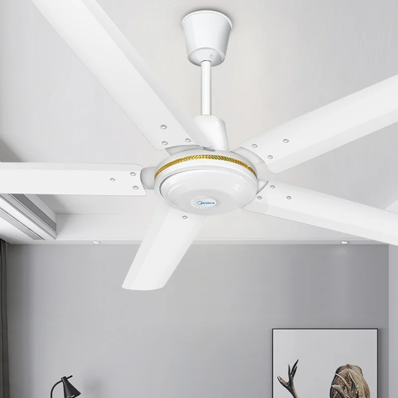 Industrial Ceiling Fan Midea 56-Inch Iron Blade Quiet Motor High Wind Power for Home Living Room Dormitory Factory 220V