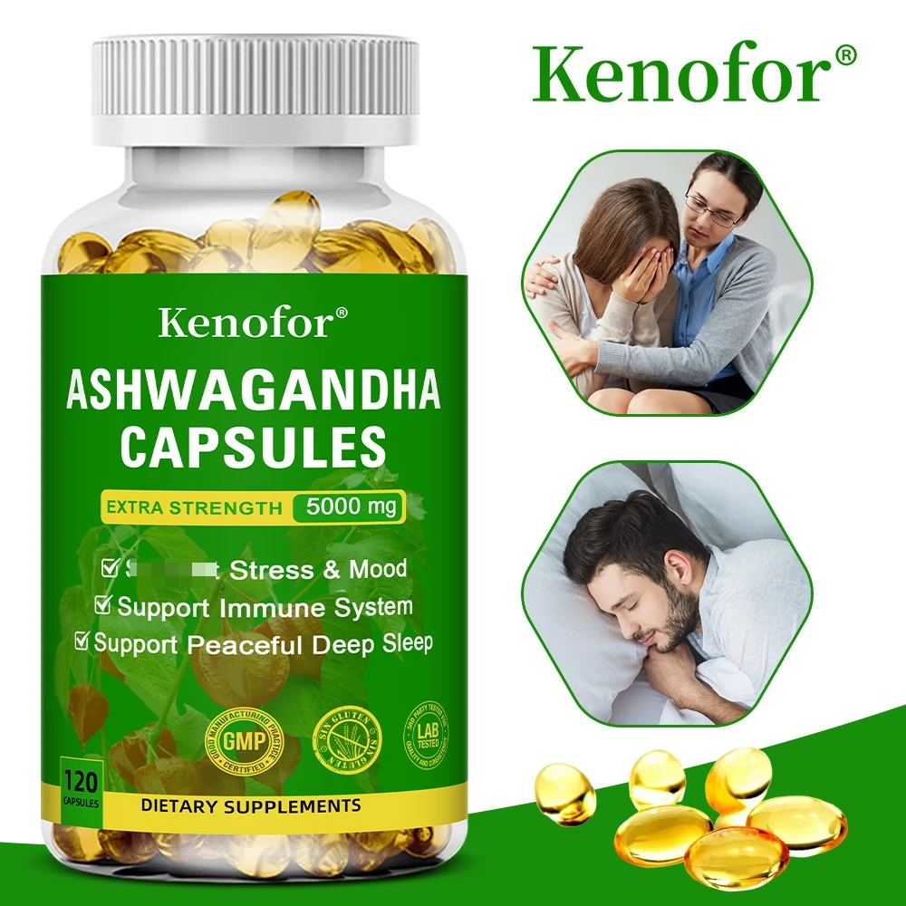 

Ashwagandha Supplement with Black Pepper Extract, Boost Energy, Improve Mood, Promote Nervous System Health, Promote Sleep