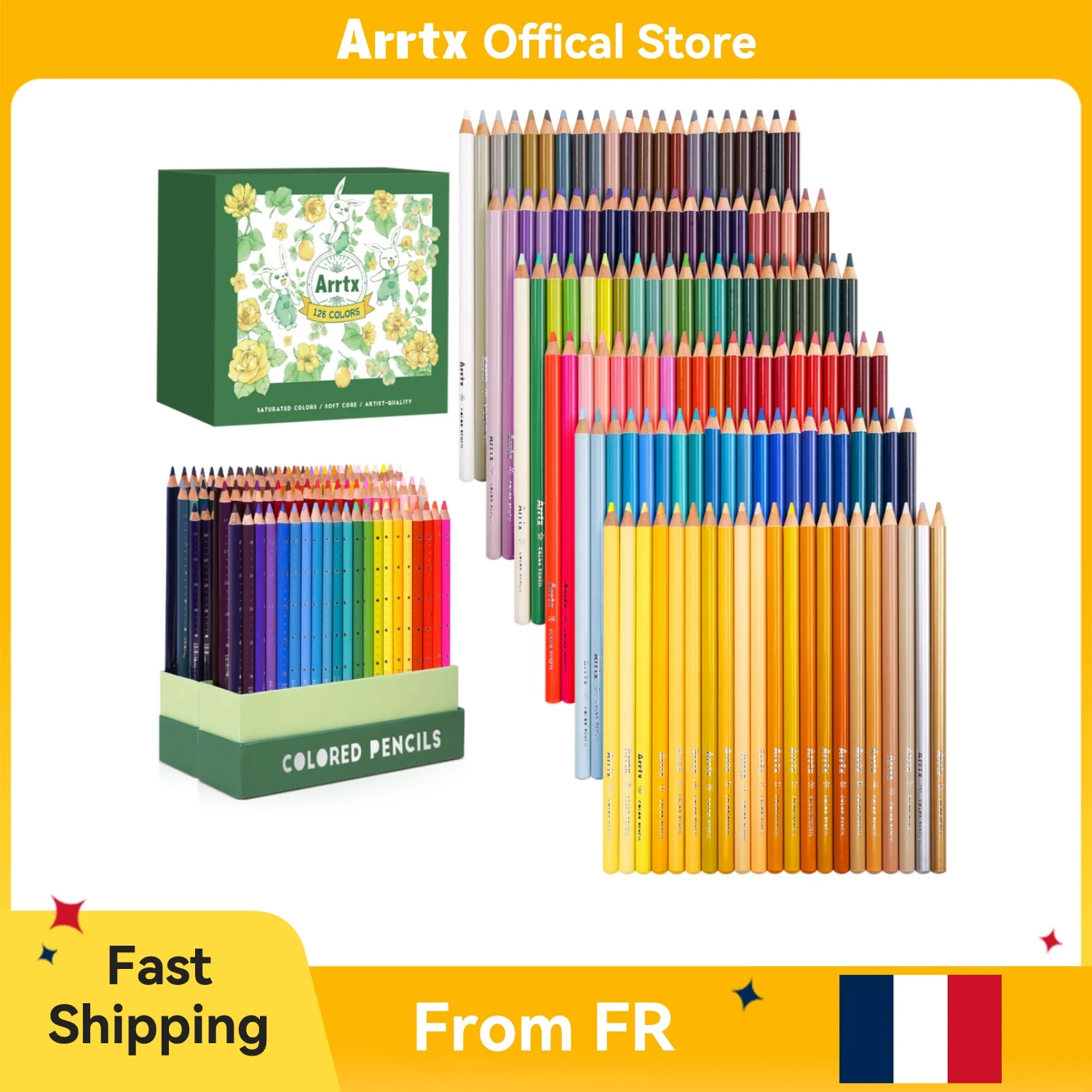 Arrtx 126 ensemble de crayons de couleur crayons de couleur à noyau souple pour adultes artistes débutants dessin de couleur mélange ombrage croquis