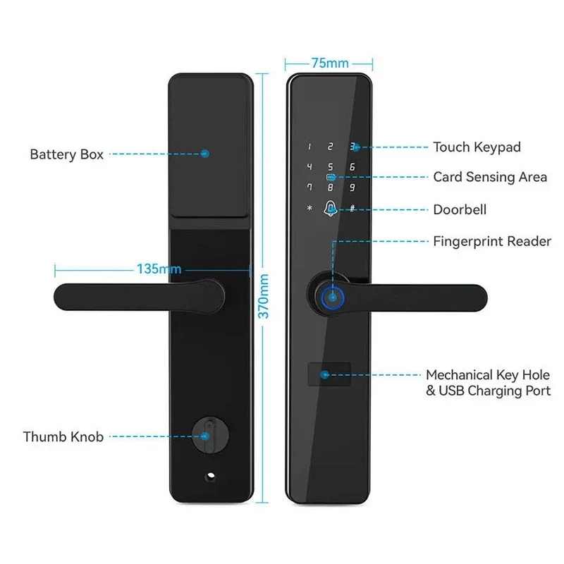 Tuya Wifi Smart Locks Finger abdruck Intelligentes digitales Türschloss Smart Home Ttlock Smart Lock