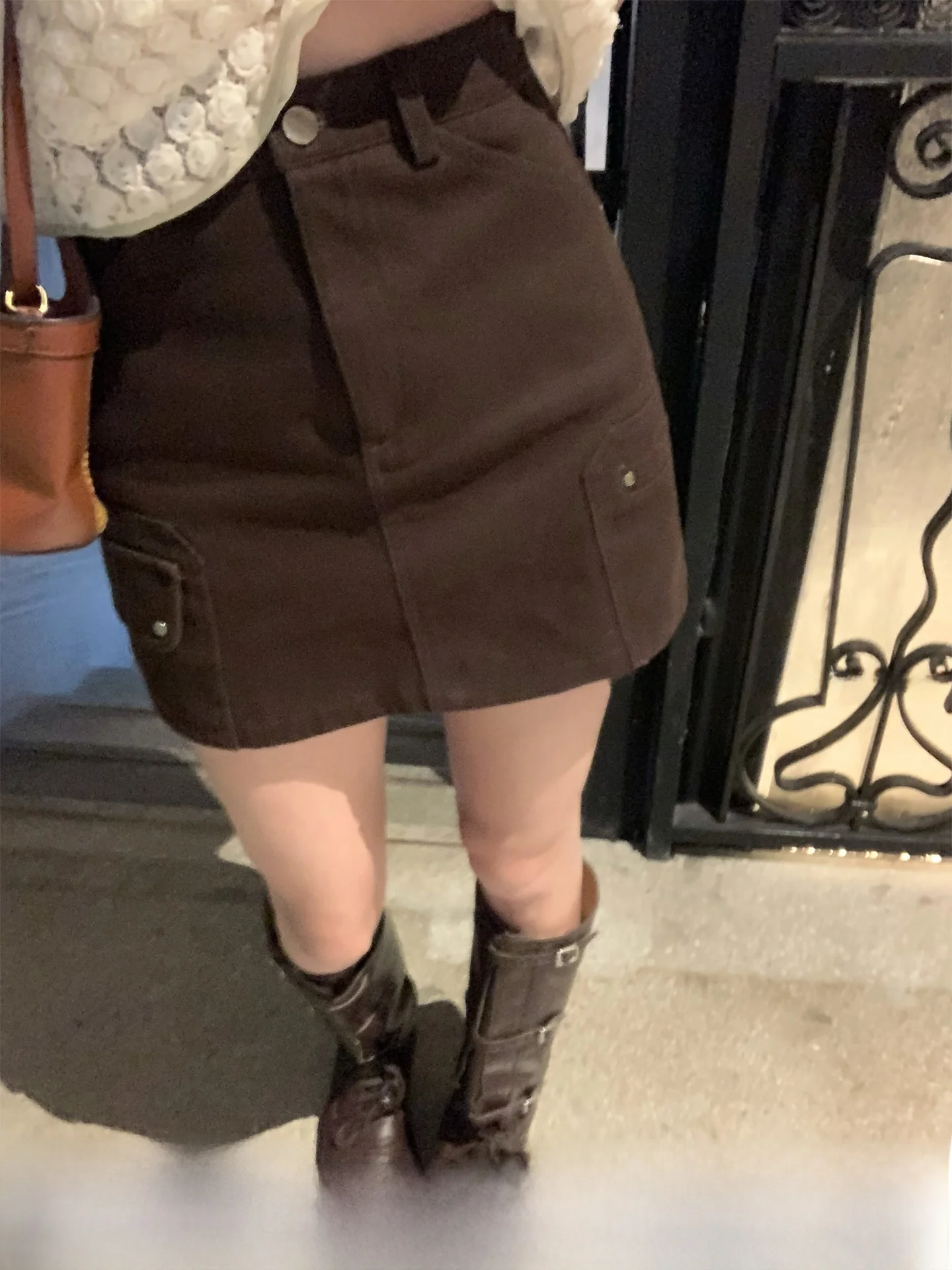 

GV Simple Daily High Waist Anti-Light A-Line Denim Skirt Slimming New Style Women Summer Fashion Ladies' Half-length Skirts