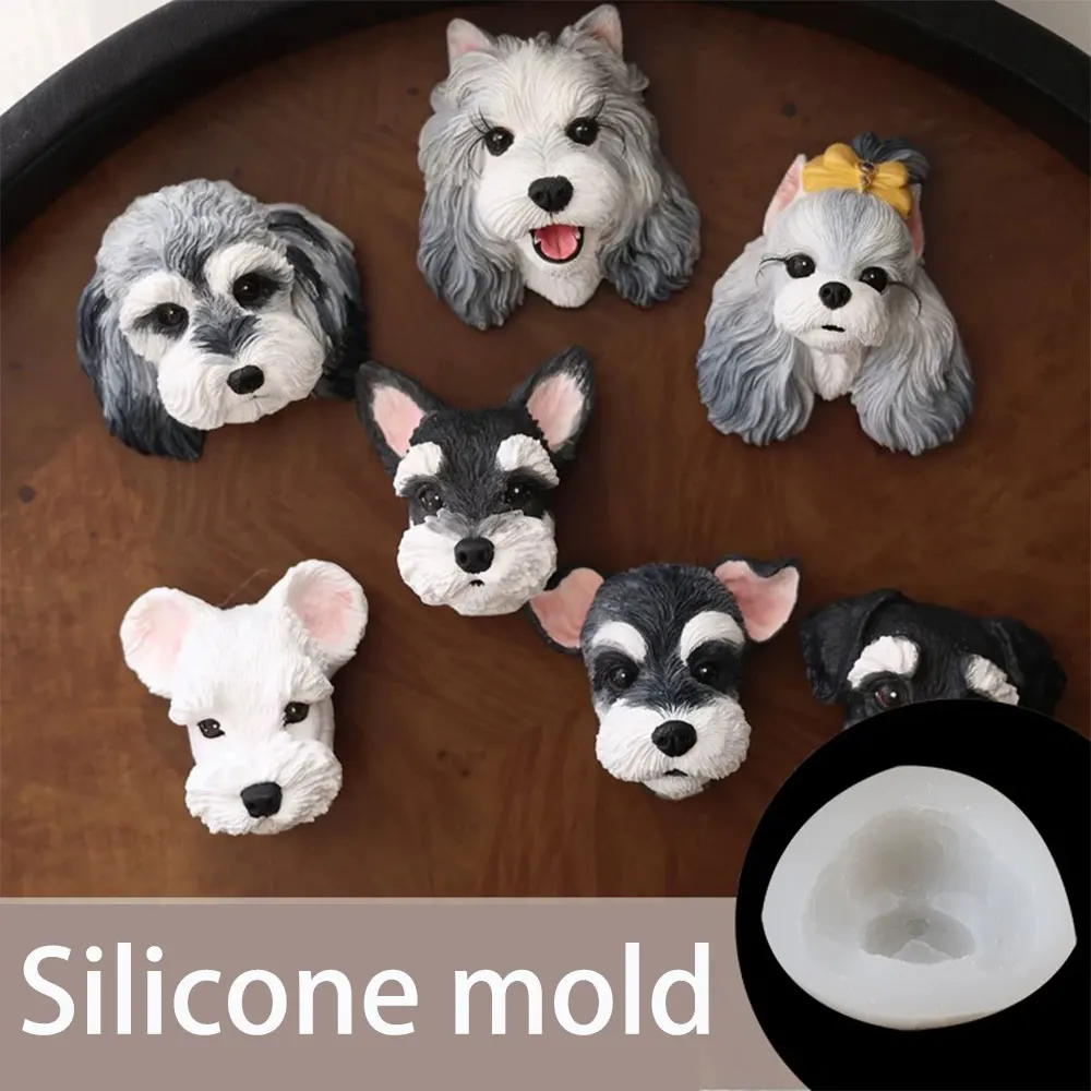 

Cute Schneider Dog Head Silicone Mold DIY Epoxy Aromatherapy Plaster Pet Dog Birthday Avatar Handmade Soap Mold Dog Lover