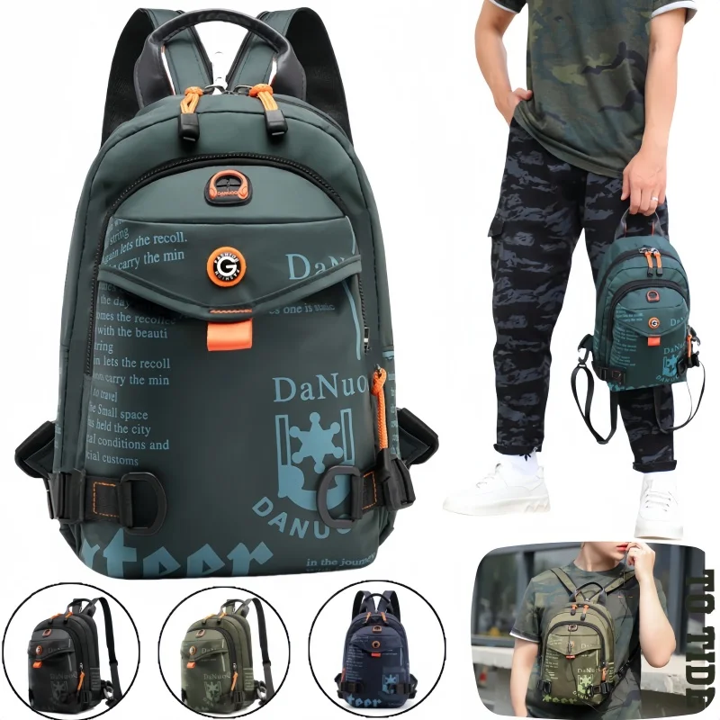 

Men Backpack Rucksack Shoulder Cross Body Casual Bag Pack Travel Climb Military Nylon Male Knapsacks Sling Chest Rucksack Bag