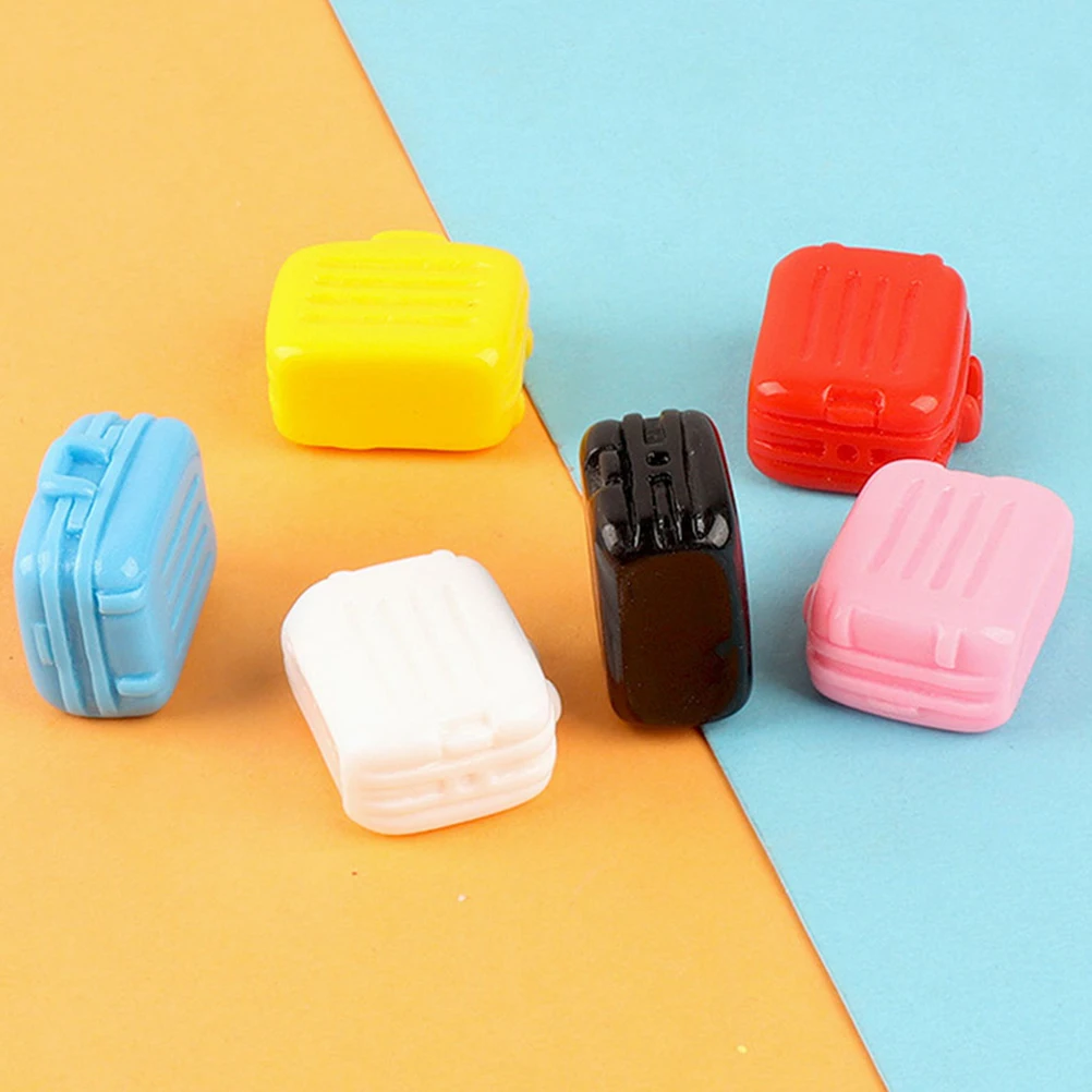 

6 Pcs Miniature Suitcase Adornment Travel Ornament Decor House Accessory Vintage Realistic Microscene Mini Luggage Cases