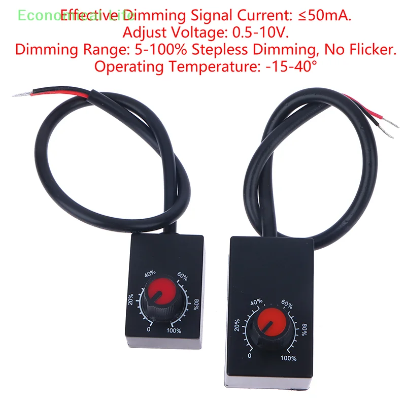 Mini DC 0-10V 1-10V Knob Dimmer 0-100% Scale Electronic Potentiometer for LED Dimmable Grow Lights Power Driver