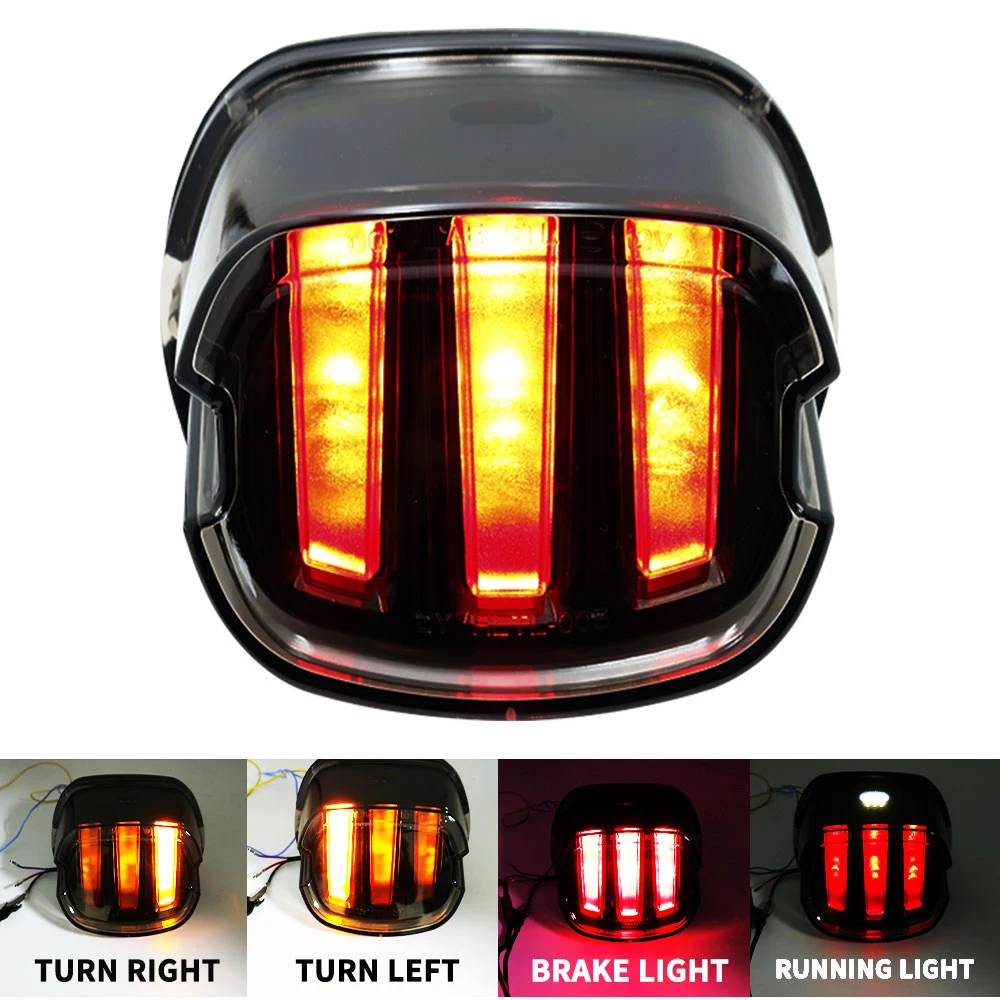 

Motorcycle 12V LED Light Smoke/Red Lens Brake Tail Light License Plate Rear Lamp For Harley Dyna Touring Sportster Wide Glide