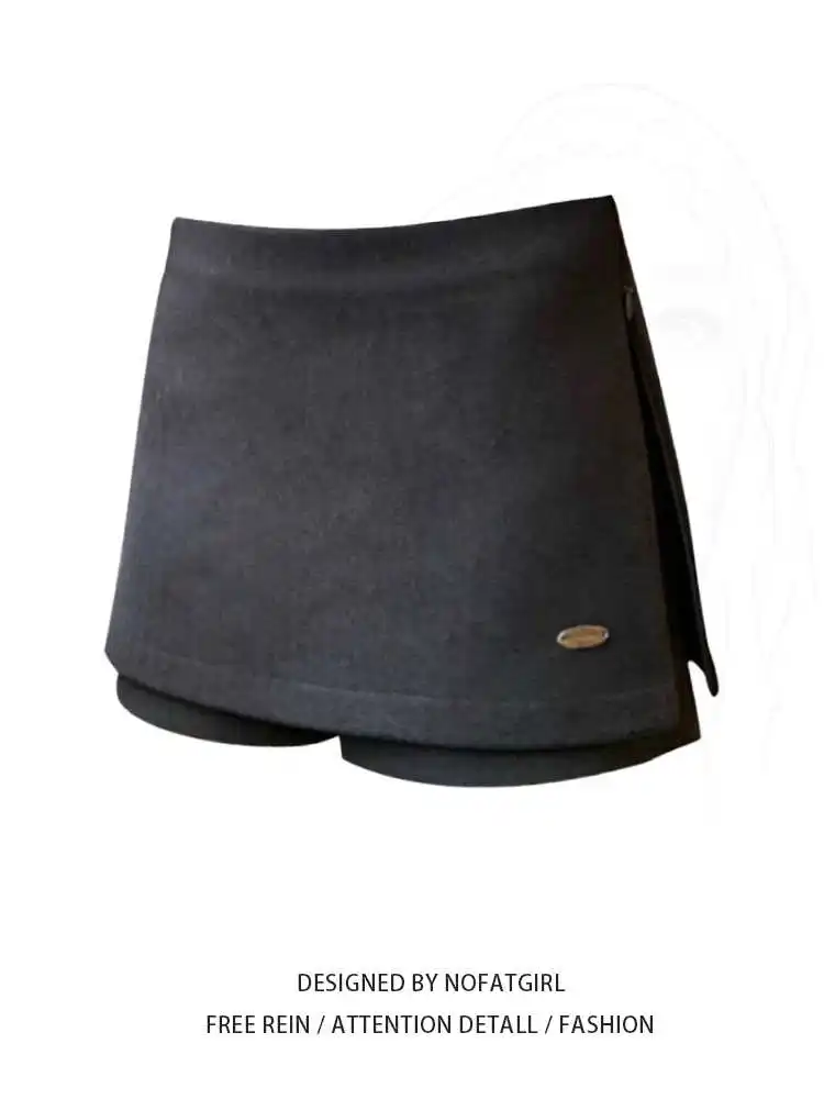 Women's Grey High Waist Brown Skirt Pants Stylish Summer Mini Skirt Shorts Streetwear Aesthetic Vintage Casual Off Skort 2000s