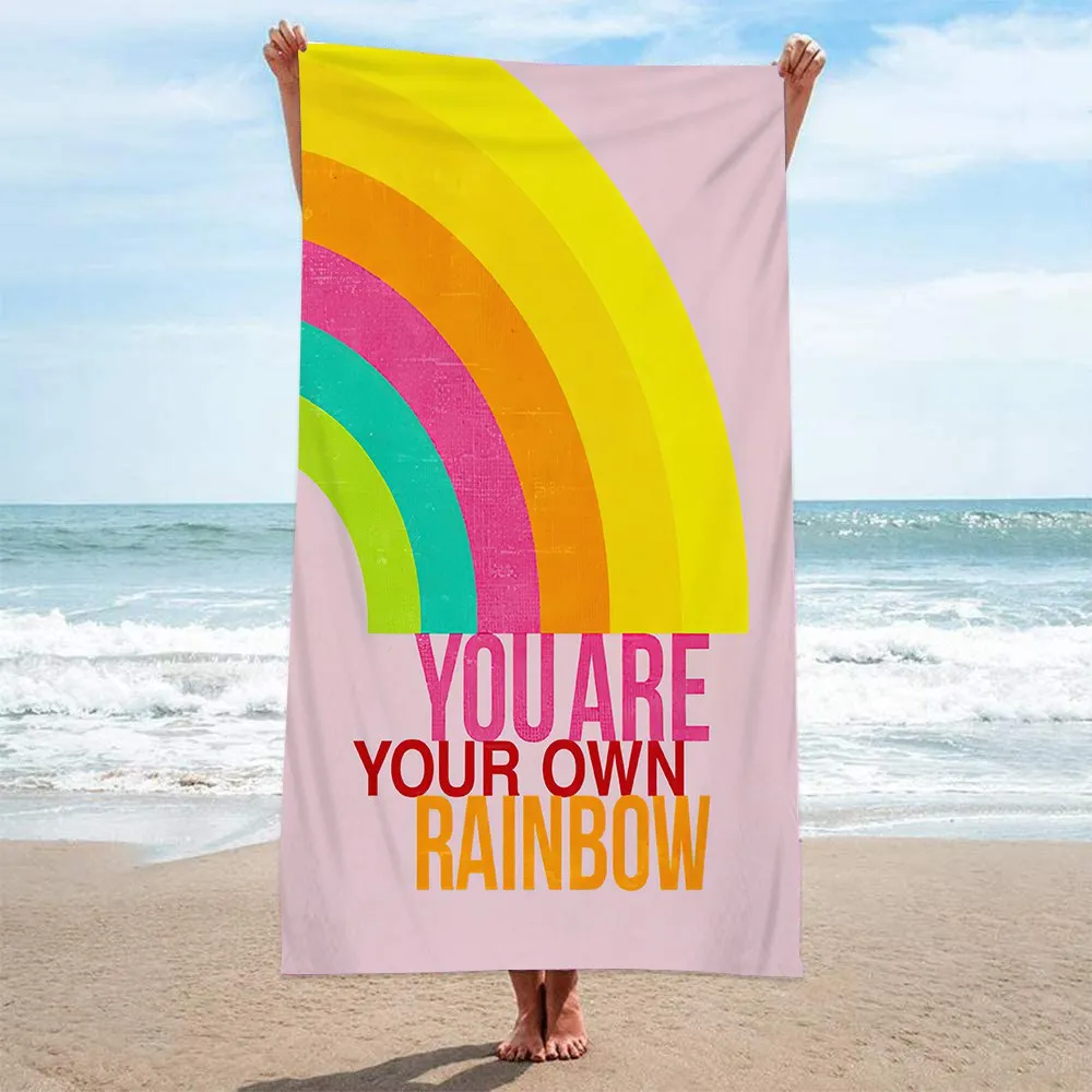 

Absorbent Microfiber beach towel,rainbow cloud,sea waves,for sports,gym,pool,surf,club,holiday birthday gift,wholesale