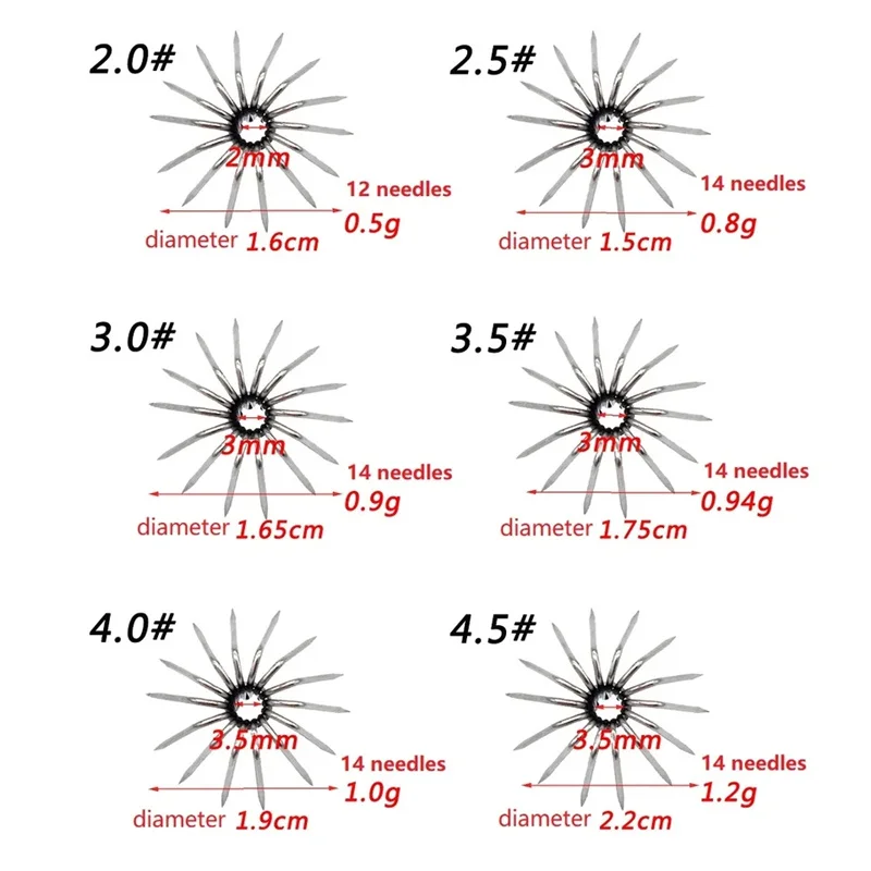 Squid Umbrella Shrimp Hooks, Lifelike Crown, Cuttlefish Jig Lure, Stainless Steel, Fishing Hook, 1.6cm-2.2cm, 100Pcs