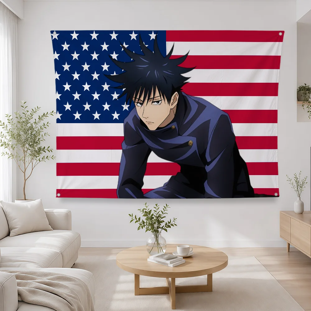 Anime J-Jujutsu K-Kaisen Flag Polyester Banner Flags For Party Club Outdoor Interior Wall Paper Decoration Banner Fans Gift