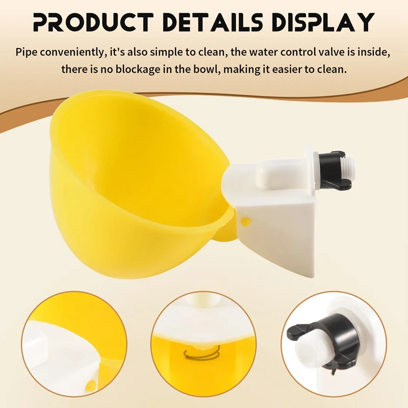 ABGR-15Pcs الدجاج سقي التلقائي شارب الدجاج المغذية البلاستيك الدواجن مياه الشرب أكواب مزرعة الدواجن لوازم الحيوانات