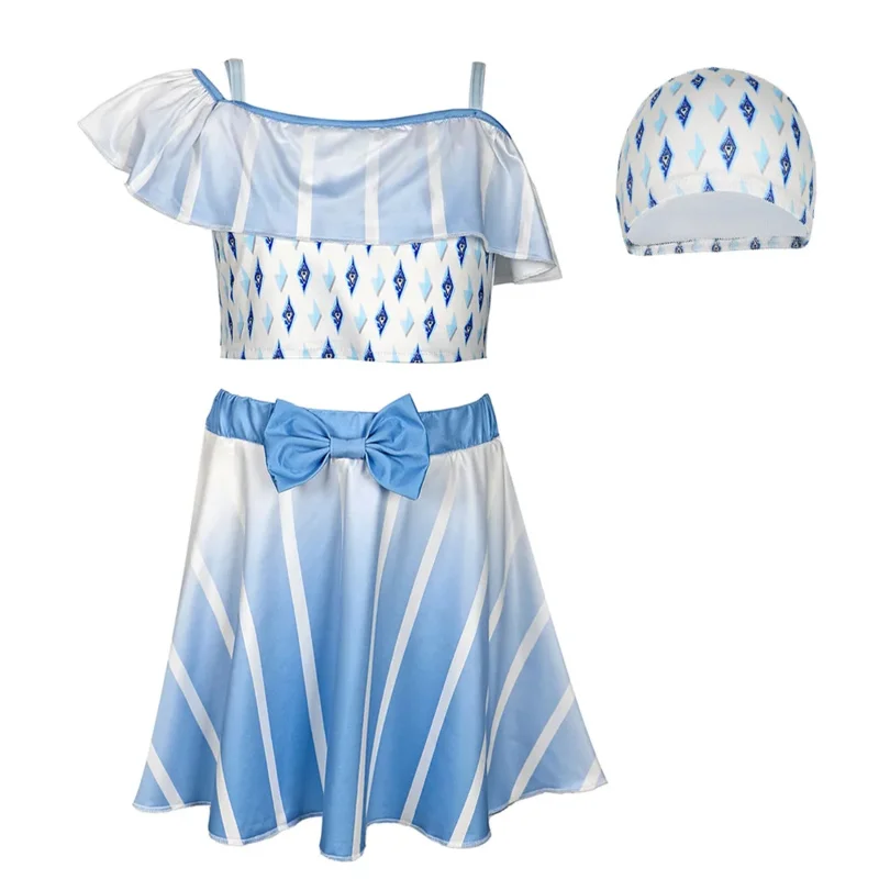 Frozen Princess Cosplay Swimsuit Girls Elsa Jumpsuit Spandex Cos Bodysuit for Carnival Halloween Party Outfits