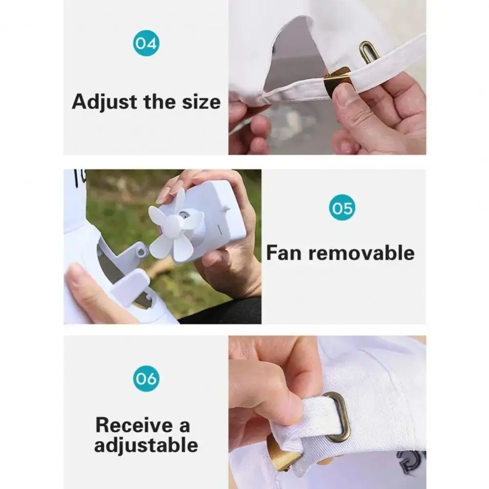 New USB Charging Fan Sunhat with Cooling Fan Strong Wind Fan Baseball Hat Long Brim Solar Charging Sun Protection Cap Outdoor
