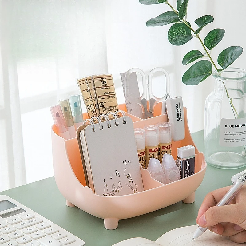 

Многофункциональный держатель для ручек, настольный ящик для хранения, офисный пластиковый ящик большой емкости, креативное ведро для канцелярских принадлежностей