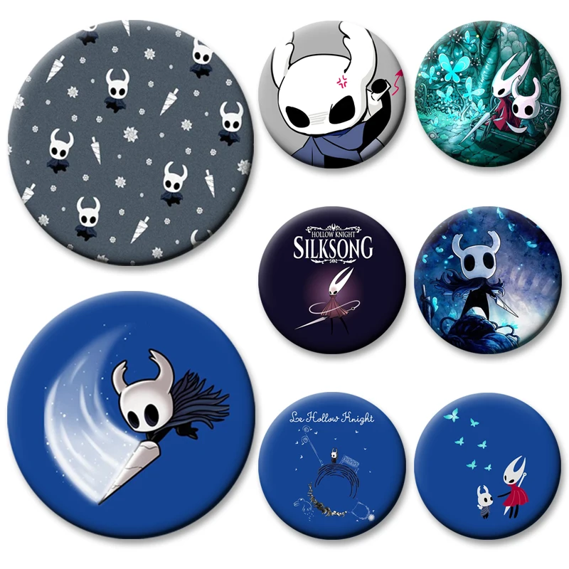 

Game Anime The Hollow Knight Silksong Pins Round Creative Cartoon Badge Exquisite Handmade Brooches for Backpack Accessorys Gift