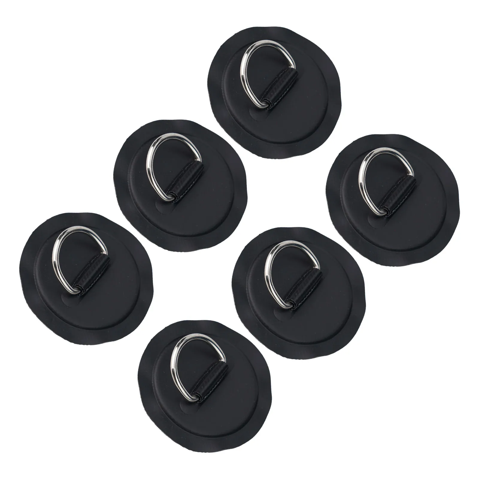 Patch D Ring Pad 6 Pcs Accessories Black Wear-resistance Corrosion-resistant Easy To Apply For Inflatable Boat