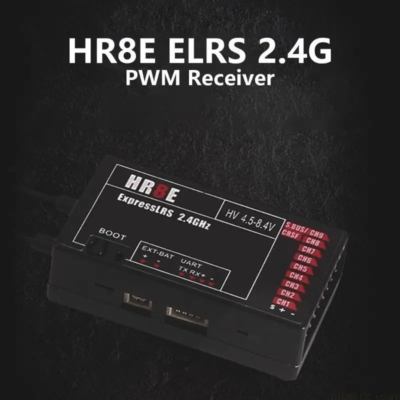 

M5TD HR8E ELRS ШИМ-приемник 9-канальный приемник постоянного тока 4,0-35 В для моделей с неподвижным крылом и лодок